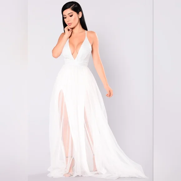 knee length dresses for ladies Ruffled V-Neck Empire Waist Maxi Dress – Country Club Prep main image 0